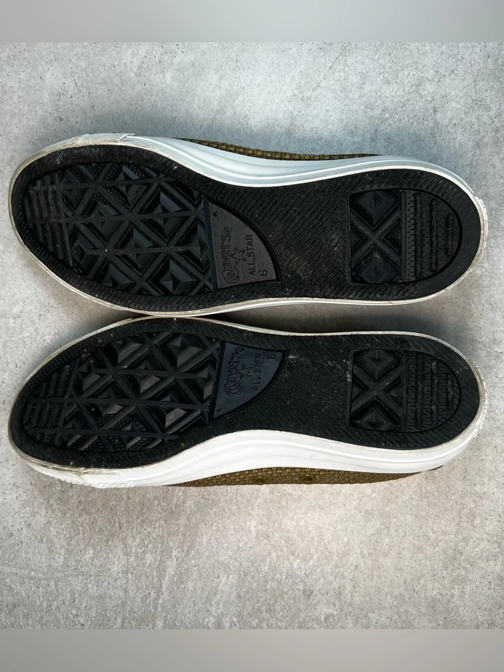 Converse Olive Green Slip-On Woven Canvas Sneakers